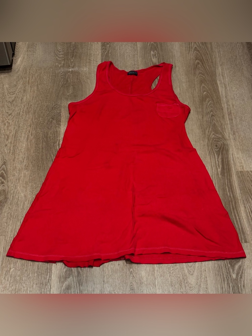 Faded Glory Red Sleeveless Midi Dress with Pocket